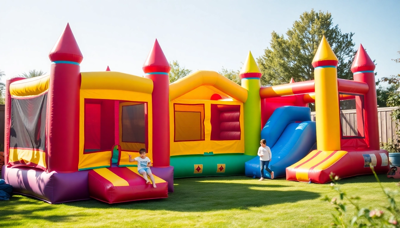 Rent vibrant bounce houses near me for exciting outdoor children's parties.