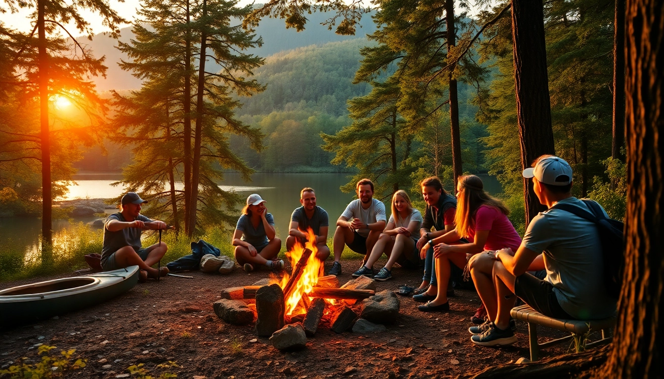 Experience adventure and camaraderie at www.sudswild.com with friends enjoying nature by the campfire.