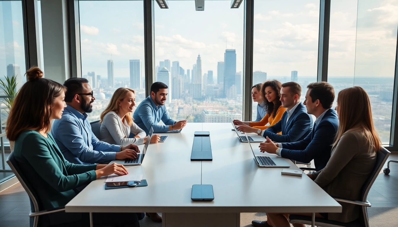 Enhance customer performance with efficient Call Center Solutions in a professional office meeting.