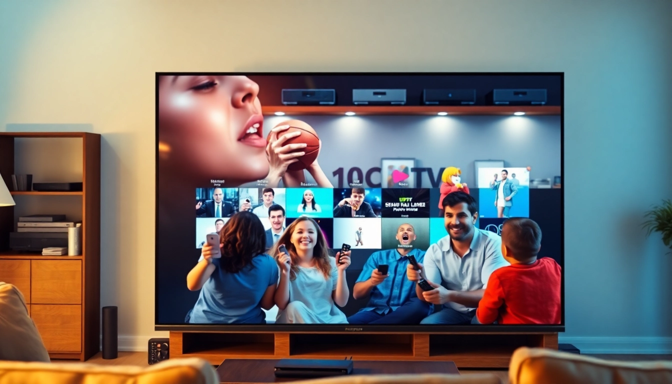 Discover diverse family entertainment with IPTV Subscription USA in a modern living room setting.