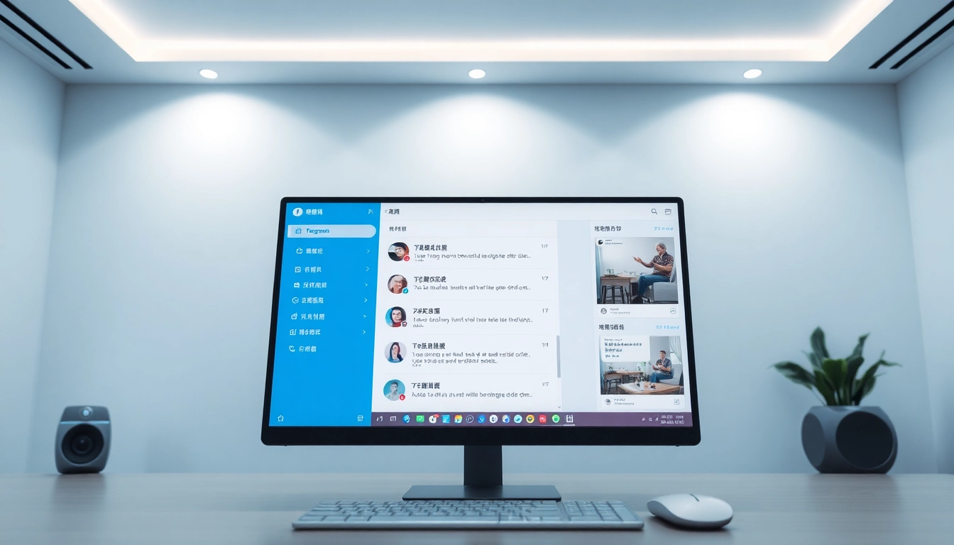 Explore the features of telegram电脑版中文 through an engaging desktop interface showcasing its functionality.
