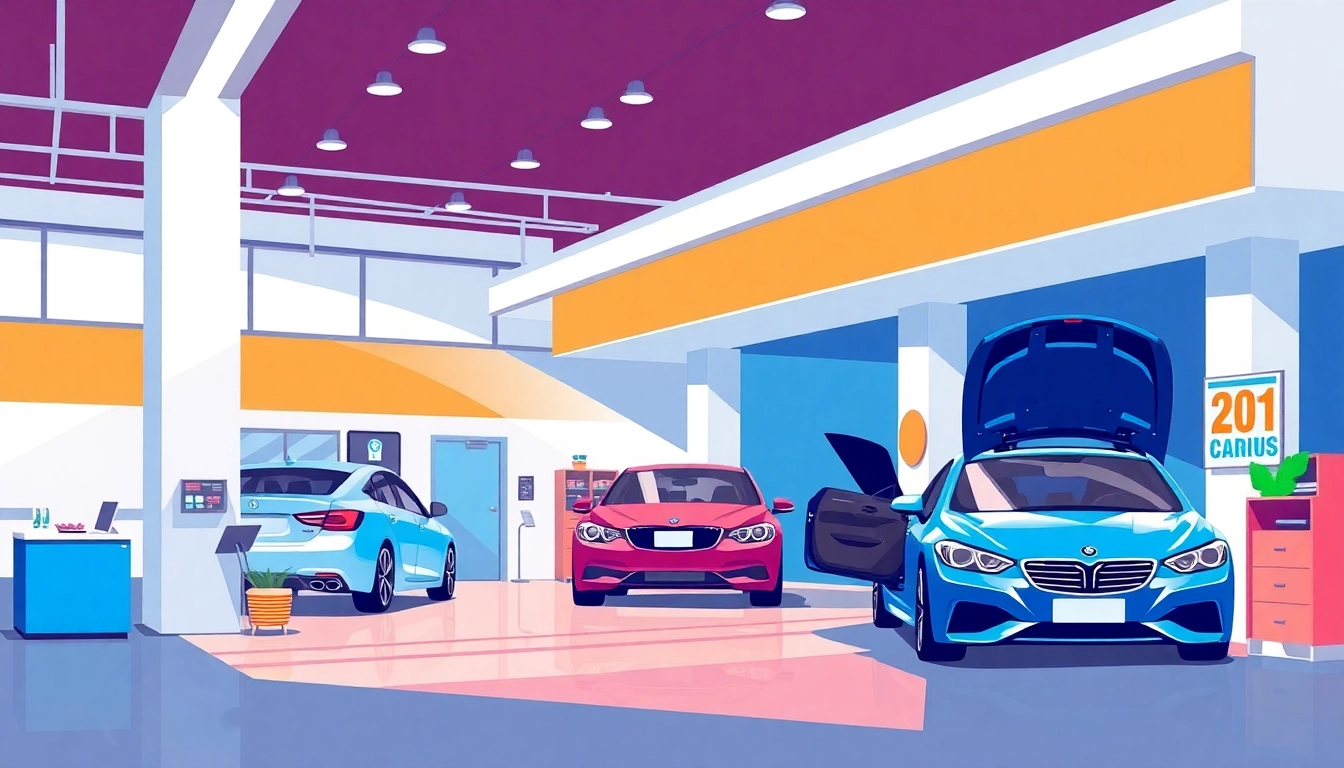 Book reliable car service Atlanta with a clean, modern service station atmosphere.