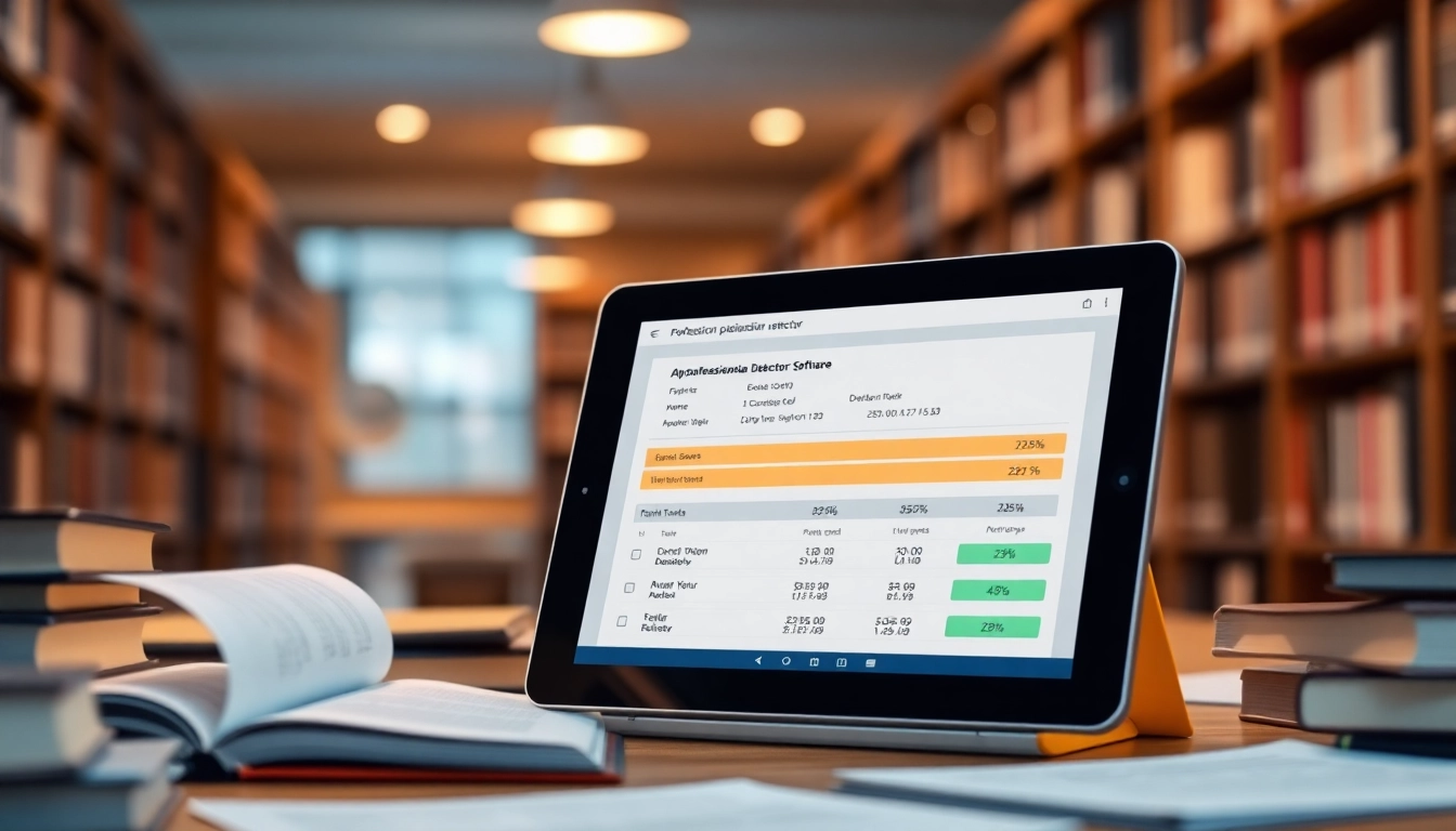 Utilizing a plagiarism detector to check text originality and integrity in a professional setting.