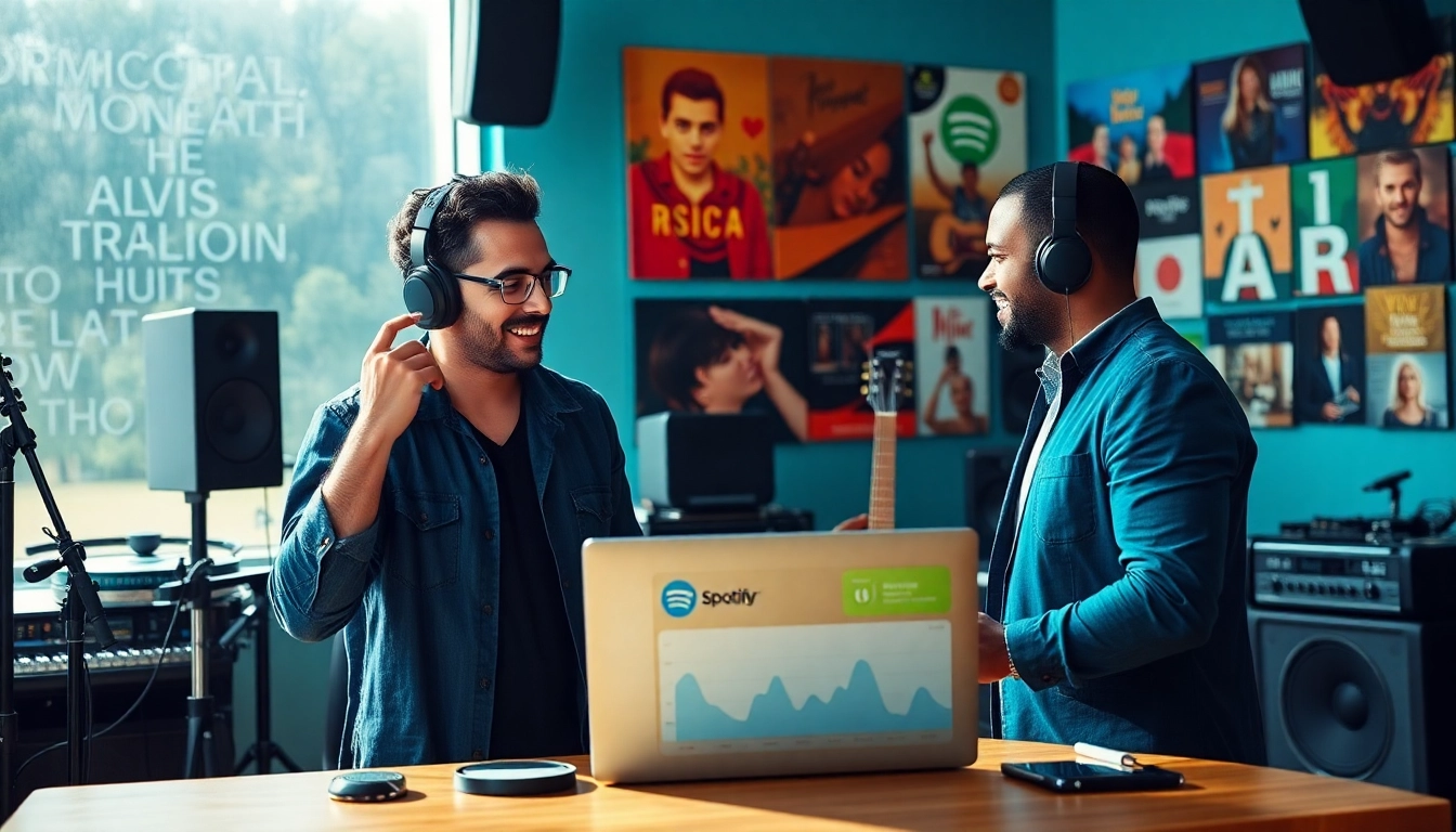 Boost your presence with effective spotify promotion strategies in a vibrant studio setting.
