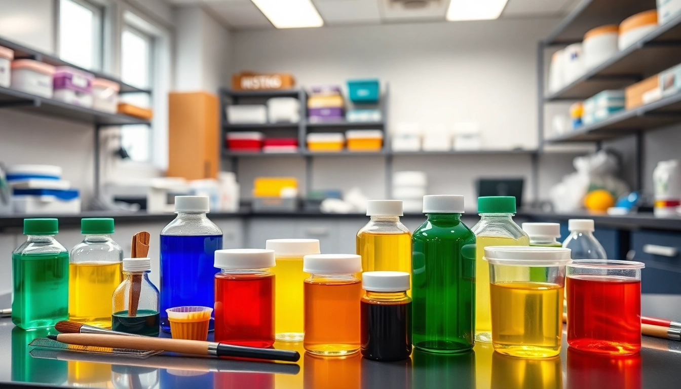 Innovative workspace showing infusion resins materials and tools for composite manufacturing.