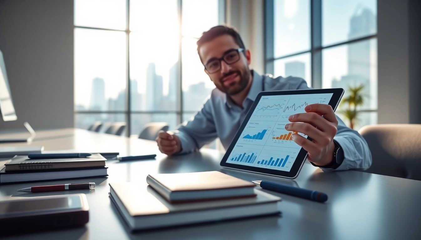 Analyze revenue trends of Revenue Rocket Lab with financial graphs and a modern office setting.