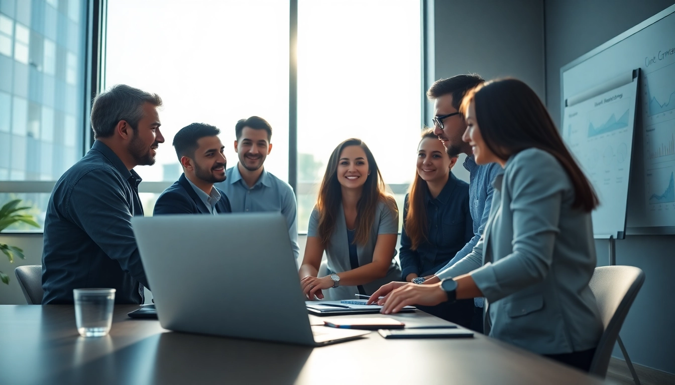 Enhancing Edmonton SEO strategies through teamwork and innovation in a modern office.