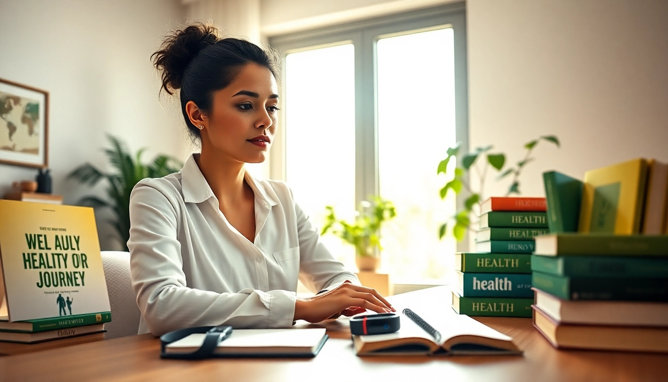 Showcasing health loss improvement journey with a focused woman in a bright, contemporary setting.