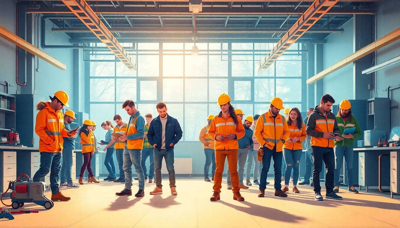 Students learning hands-on skills at a trade school in Tennessee.