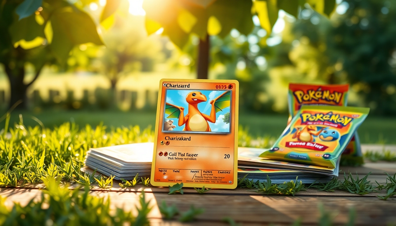 Showcase of real pokemon cards highlighting details and charm of collecting in natural sunlight.