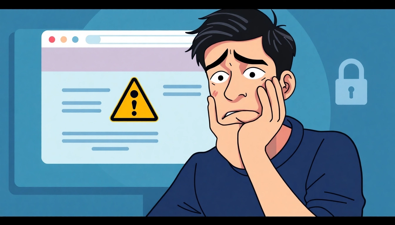 Inatogel user sees a block message while trying to access the website, conveying frustration and confusion.
