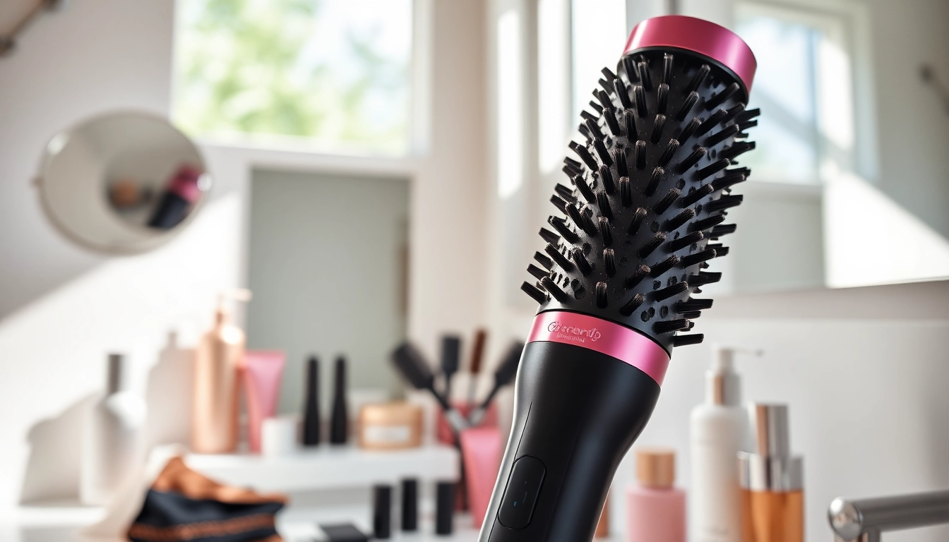 Style hair with the versatile Hair Dryer Brush 7 in 1 featuring multiple attachments.