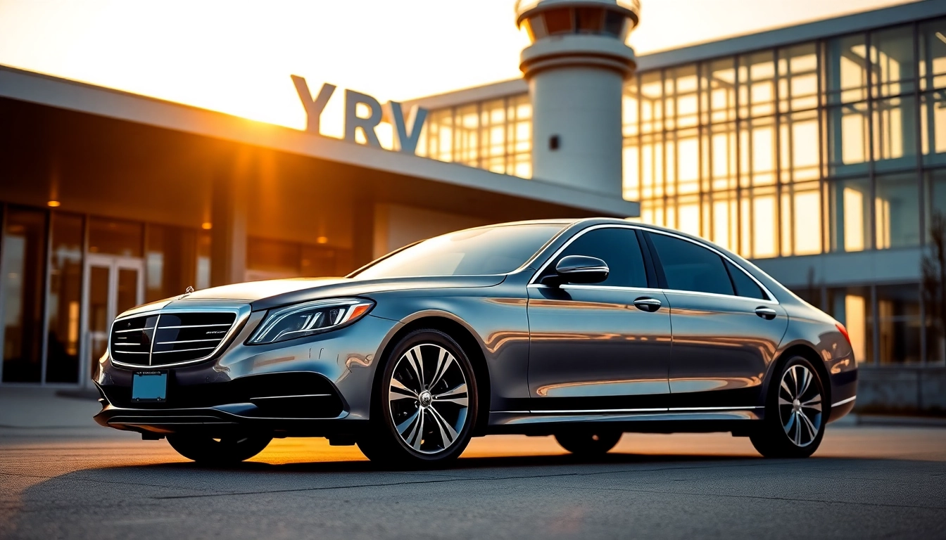 Book a top-notch car service YVR with a luxury vehicle parked at Vancouver Airport.