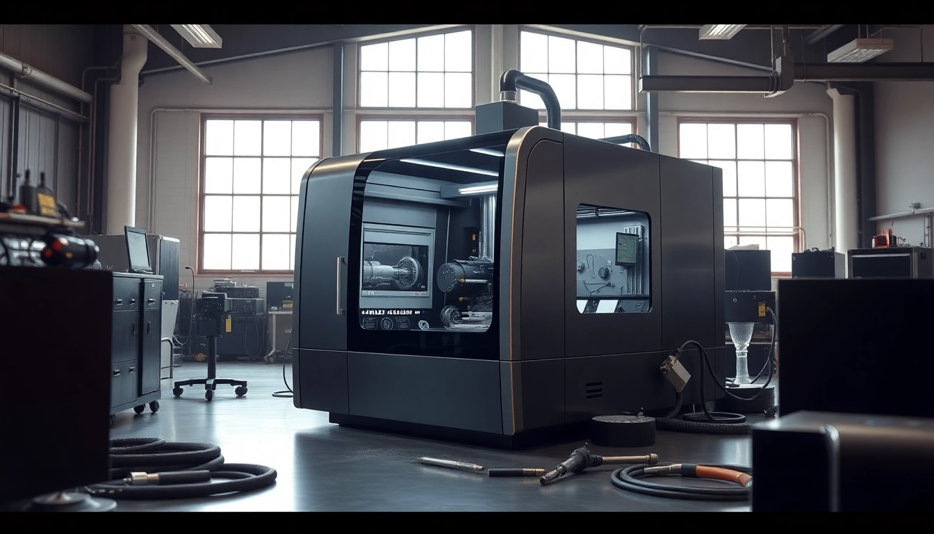 Laser welding machine in a modern workshop showcasing precision engineering and advanced features.