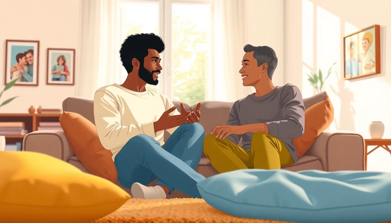 Engaged couple practicing communication in relationships in a cozy setting.