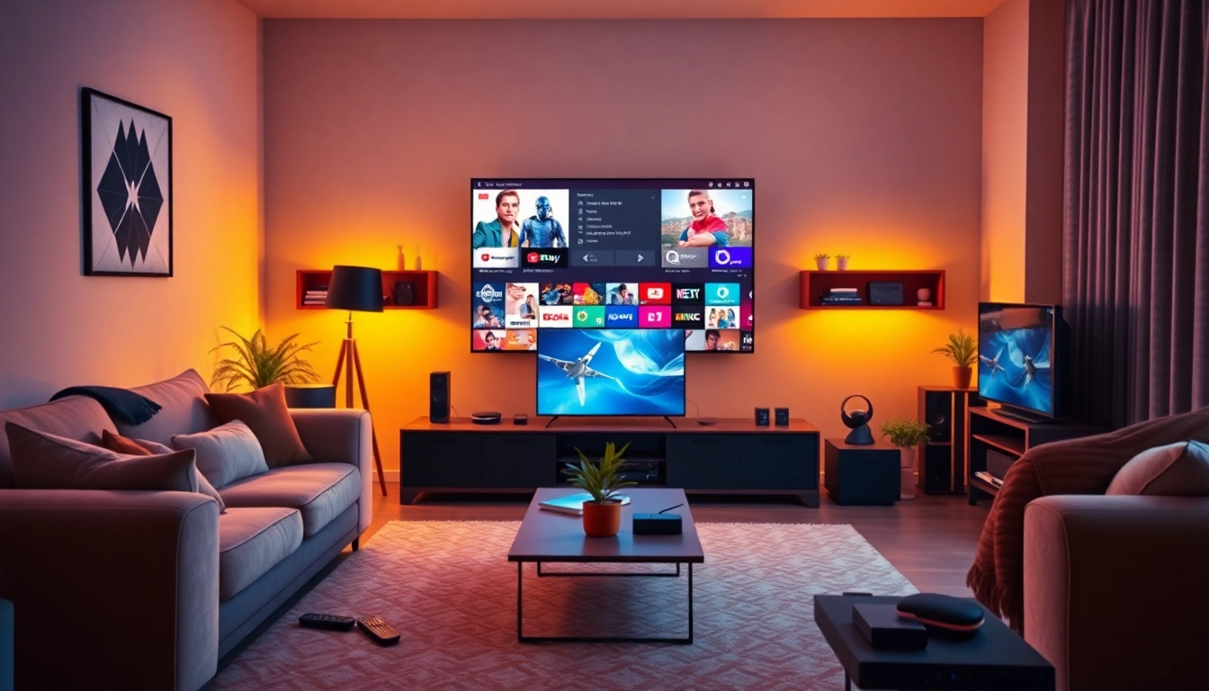 Regardez le Code iptv gratuit sur un écran de télévision moderne en mode de streaming.