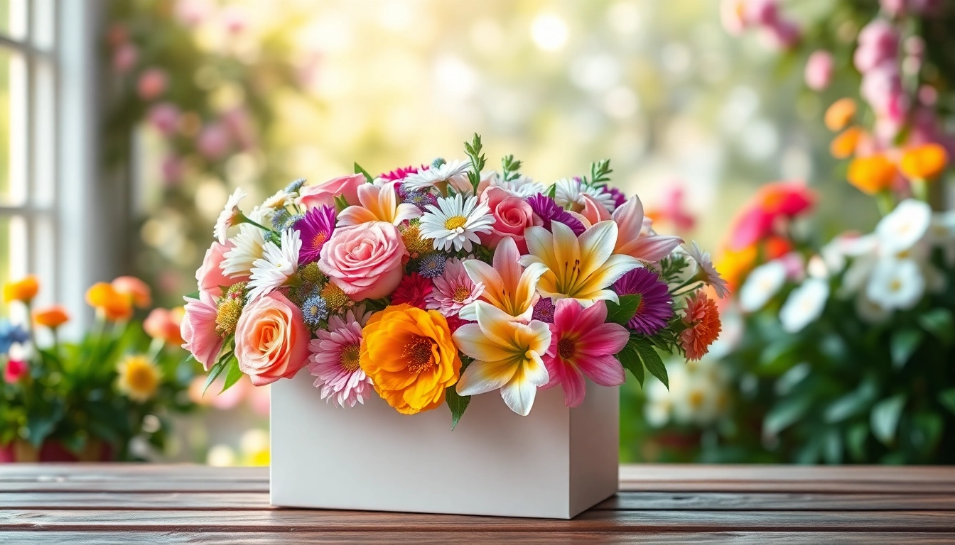 Delightful flower delivery Mernda bouquet arrangement in a charming gift box.