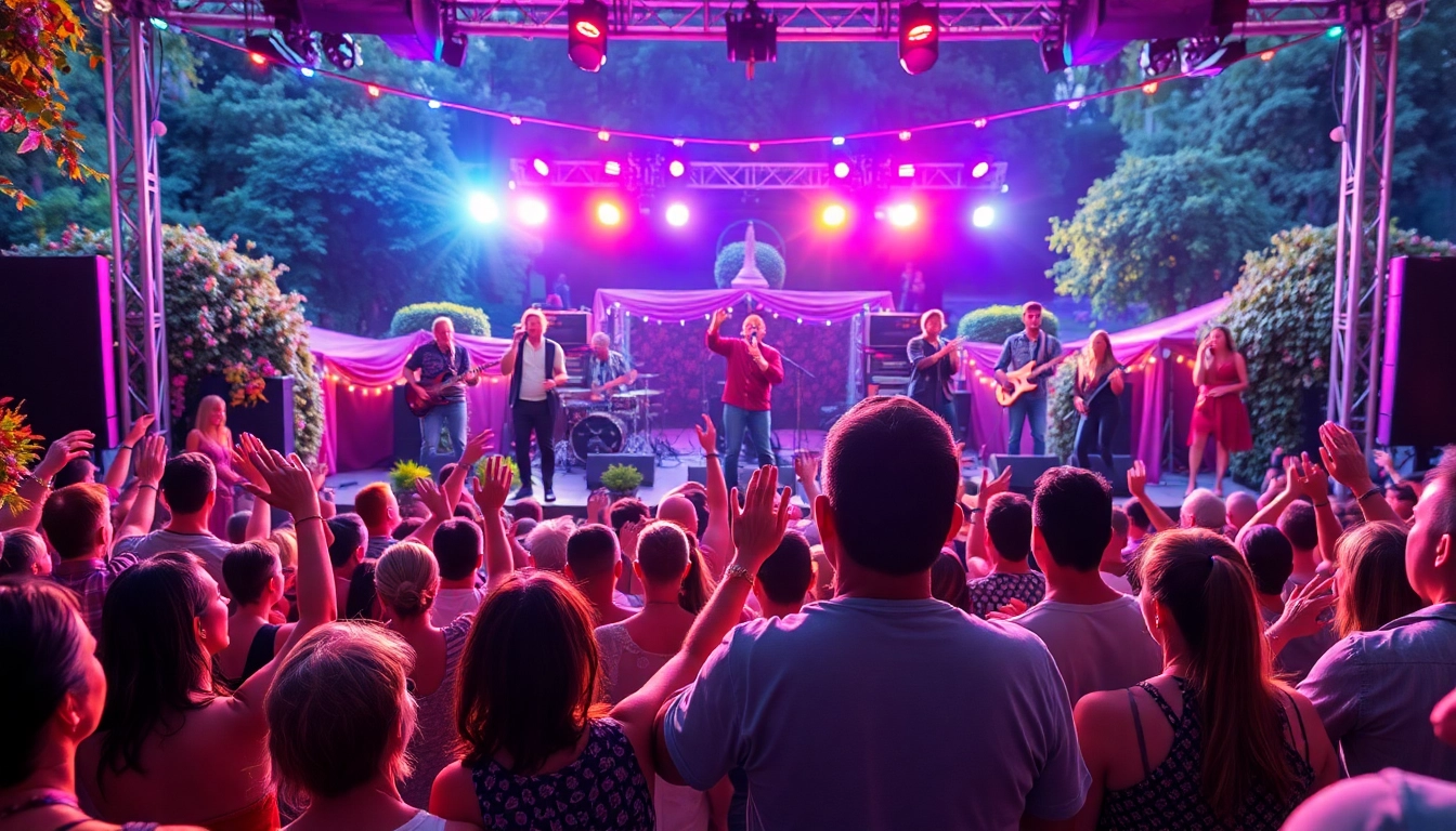 Engaged audience enjoying henderson entertainment at a vibrant outdoor concert scene.