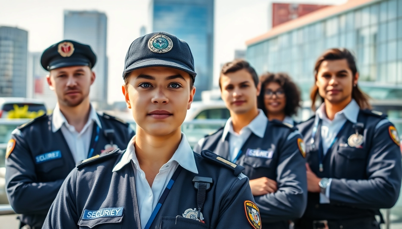 Enhance your safety with security services Liverpool, featuring professional guards in a dynamic urban setting.