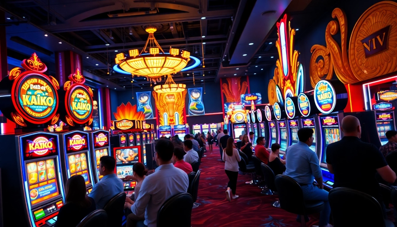 Jelajahi suasana seru dengan mesin kaiko slot di kasino yang ramai.