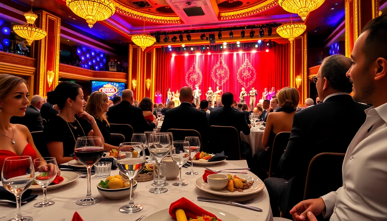 Enjoy live performances at Las Vegas dinner shows while savoring gourmet dishes.