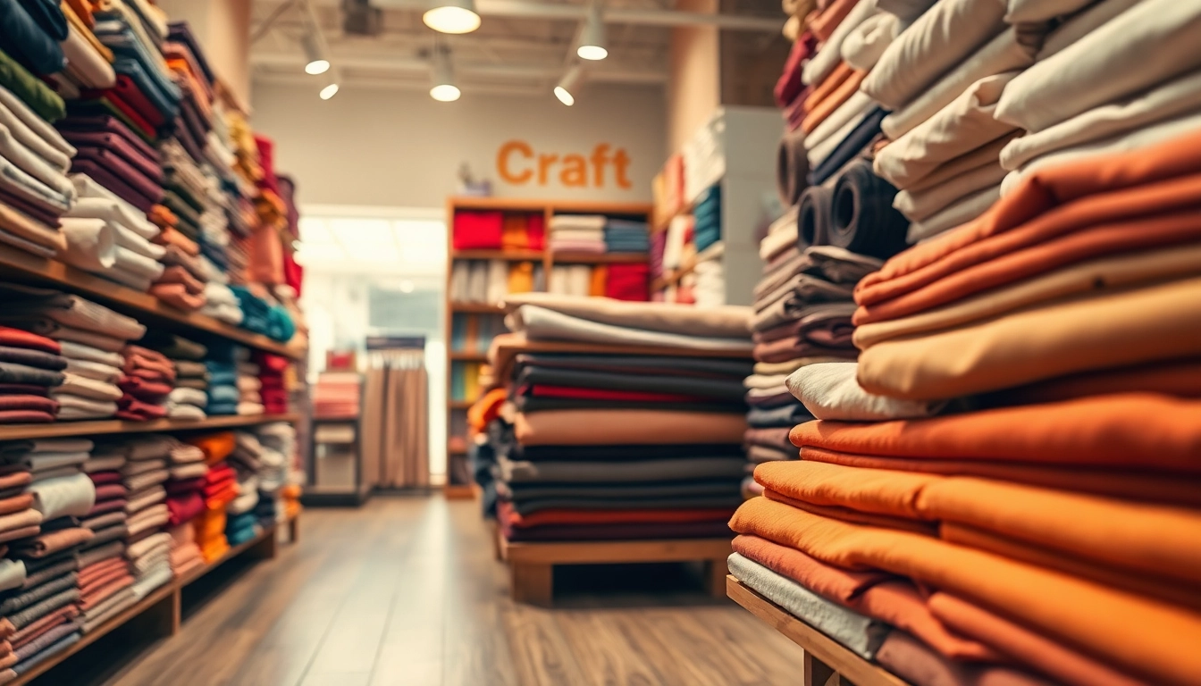 Bekijk snel en voordelig stoffen op https://www.stofnodig.nl met kleurrijke textielen in een creatief winkelinterieur.