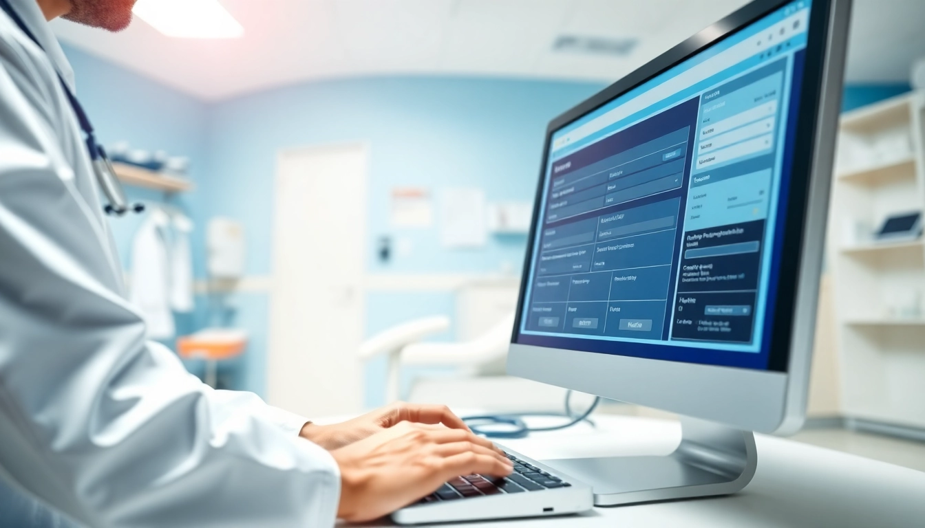 Showcasing top eprescribing solutions in a professional healthcare setting with a provider using ePrescribing software.
