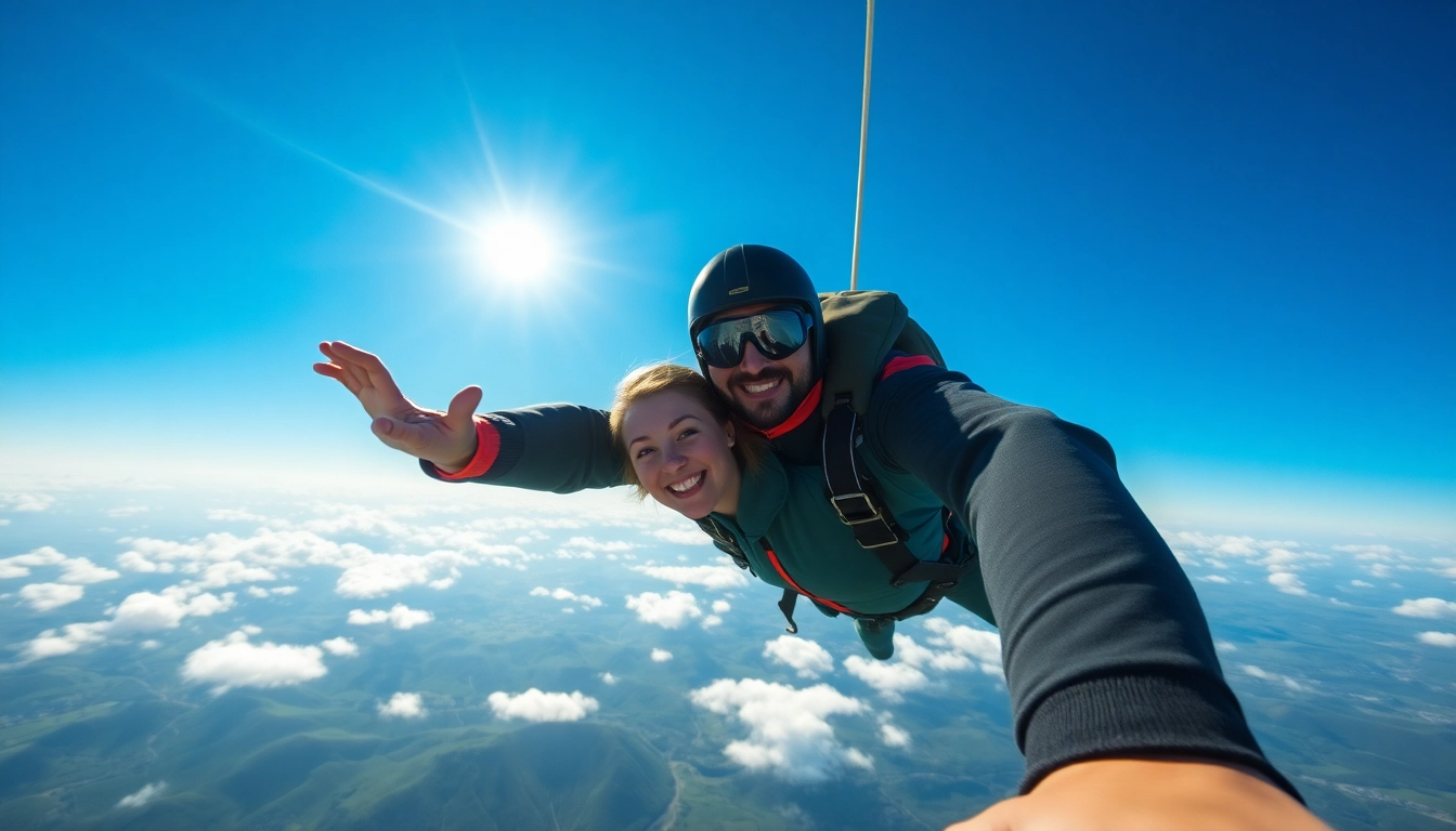 Uživajte v tandemskem skoku s padalom in občutite adrenalin ob prostem padu nad čudovitim razgledom.