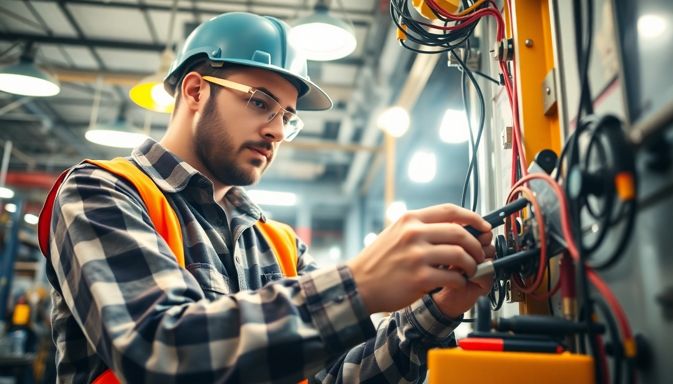 Electrician apprenticeship Hawaii showcasing hands-on training in a vibrant workspace.