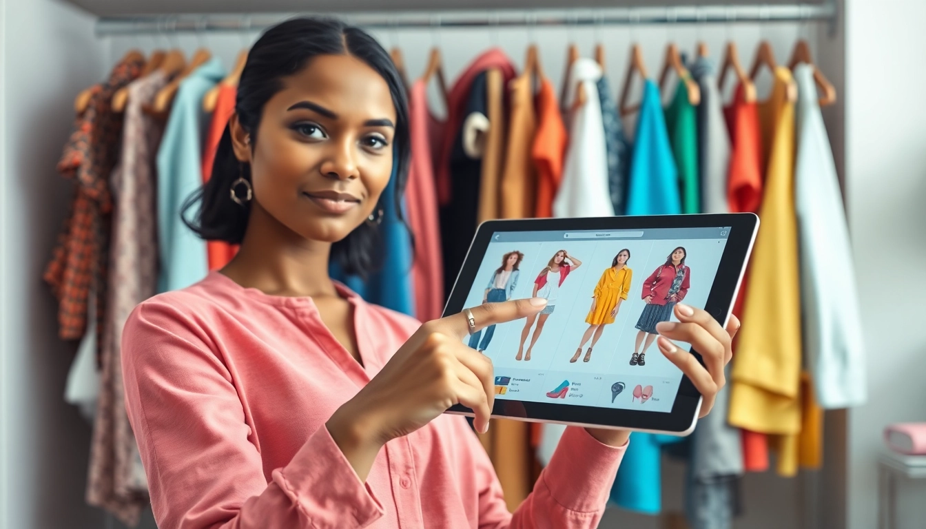 Engaging showcase of the best styling app with a professional stylist and vibrant outfits.