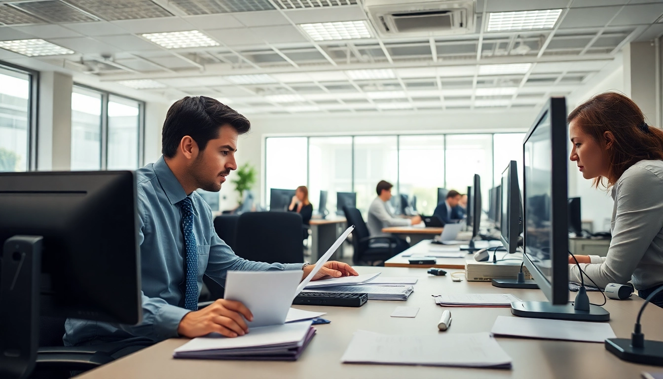 Conducting Fixed Assets Verification in a professional office environment with employees and assets.
