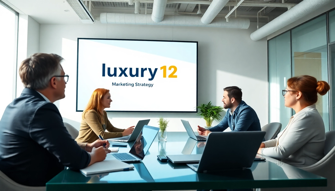 Presentar la estrategia de marketing de luxury12 en un entorno moderno y profesional.